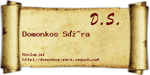 Domonkos Sára névjegykártya