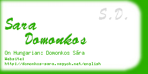 sara domonkos business card